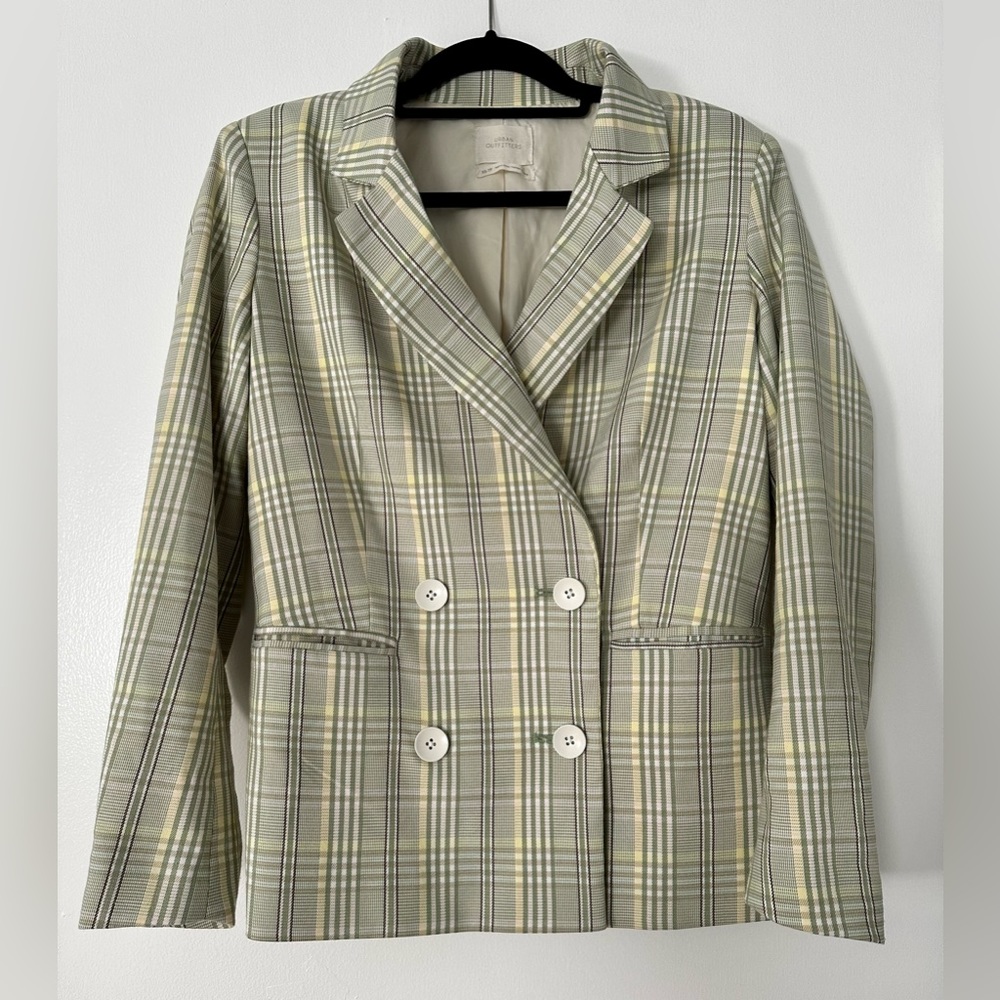 Urban Outfitters Women Light Green Oversized Double Breasted Blazer Size XS EUC